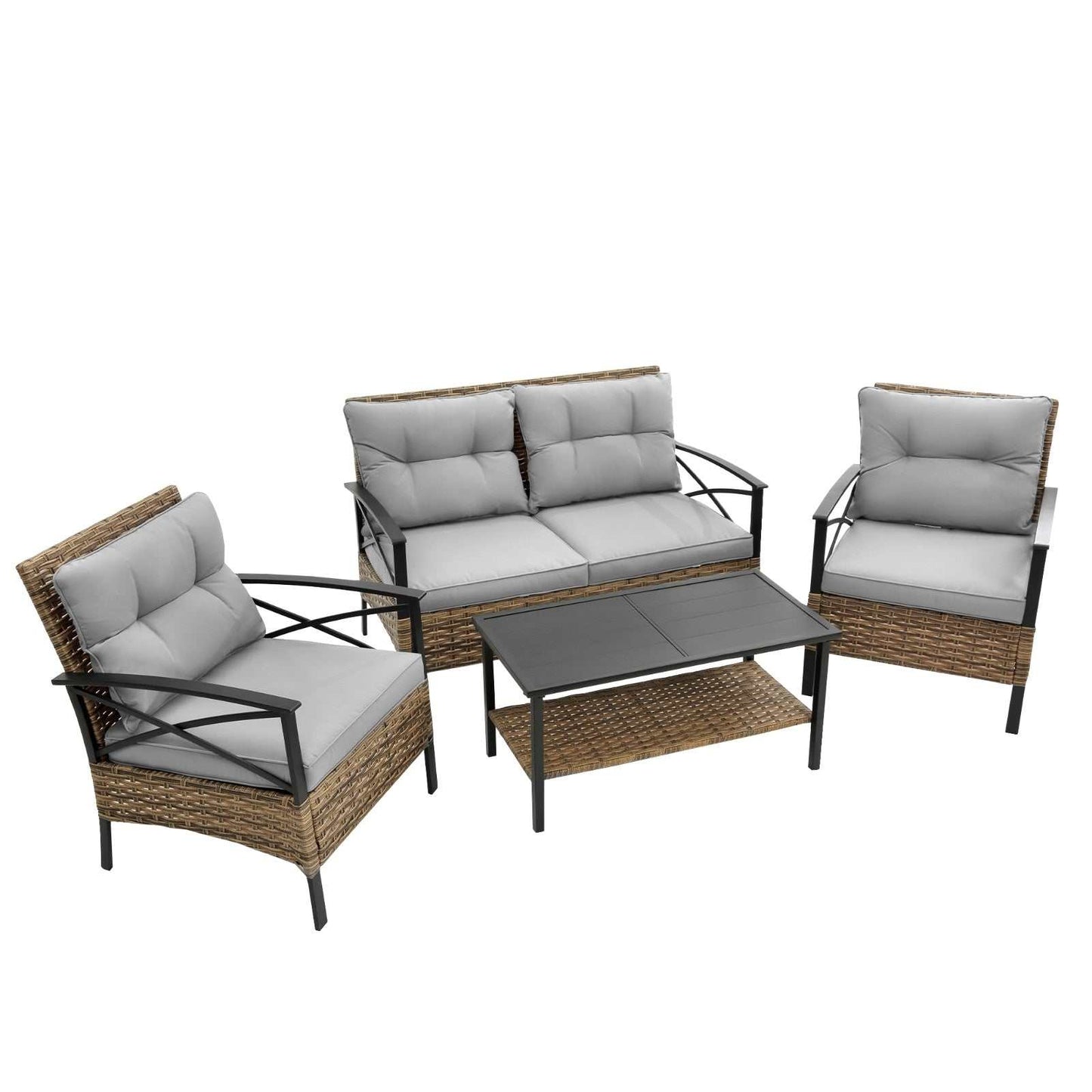 Patio 4Piece Sectional Sofa Set