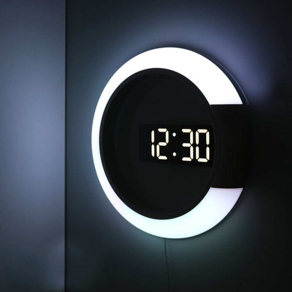 LED mirror hollow wall clock