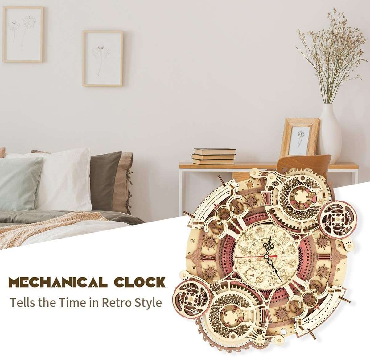 Robotime ROKR Time Art Zodiac Wall Clock