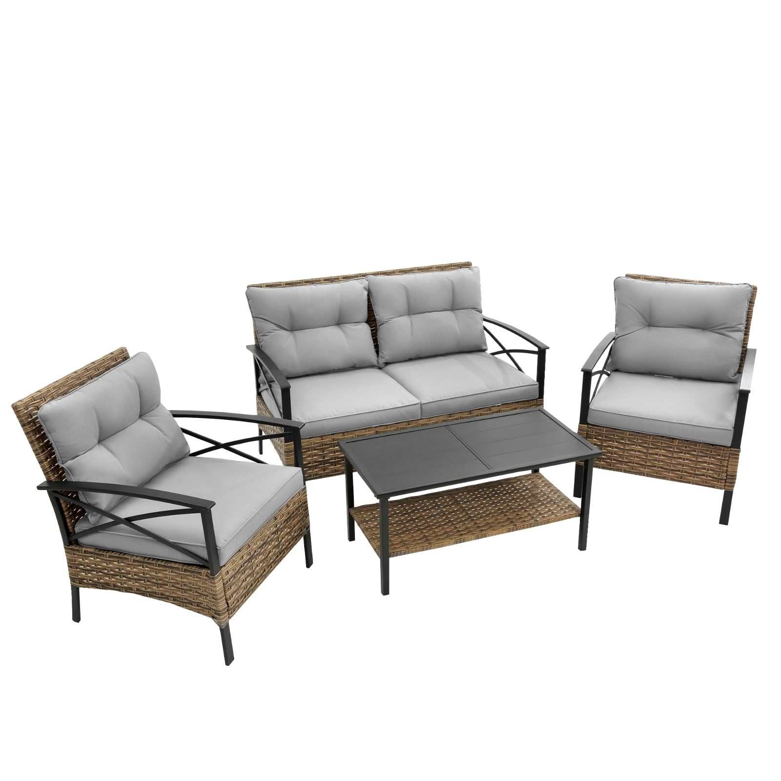 Patio 4Piece Sectional Sofa Set