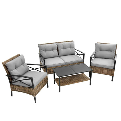 Patio 4Piece Sectional Sofa Set