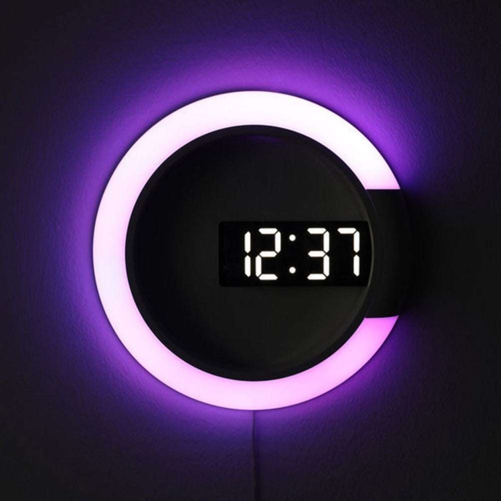 LED mirror hollow wall clock
