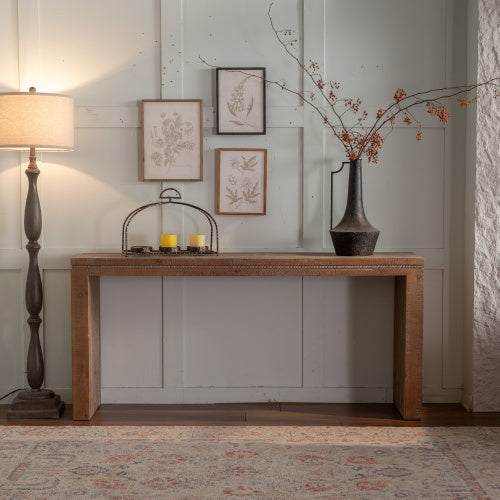 Console Table with Solid Wood