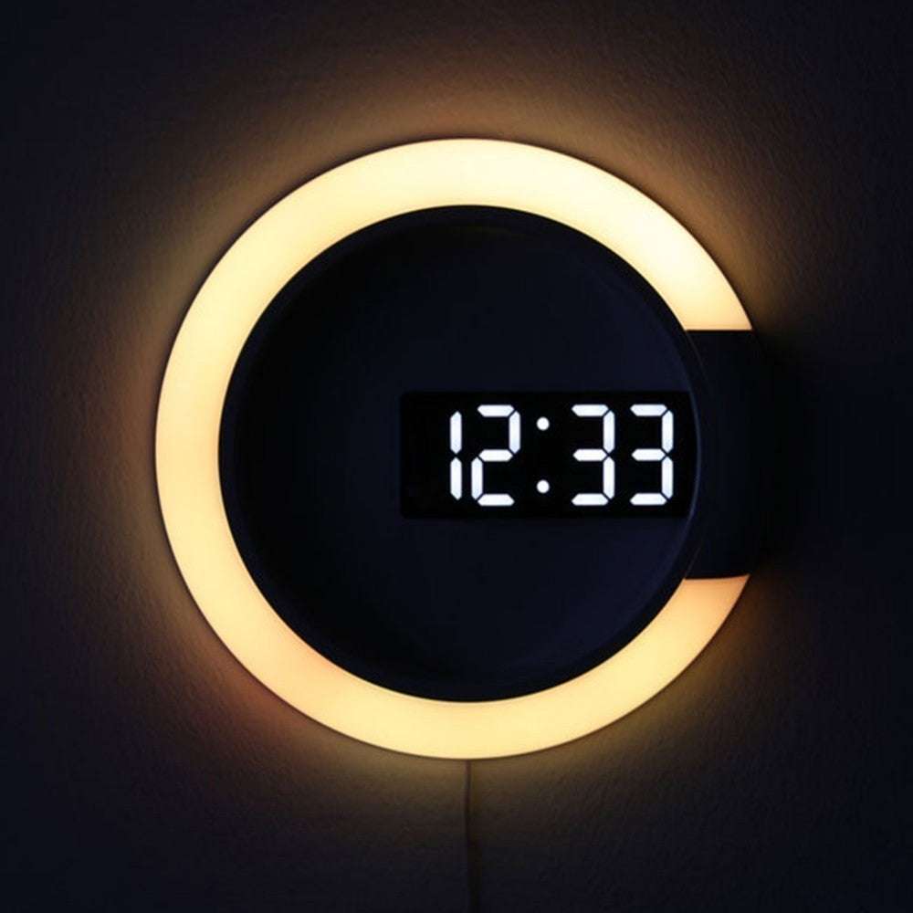LED mirror hollow wall clock