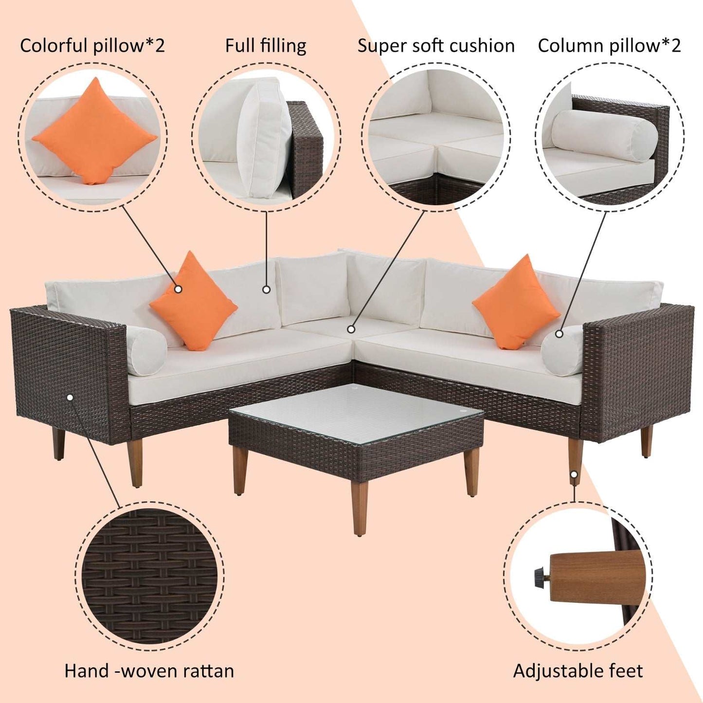 Outdoor Wicker Sofa