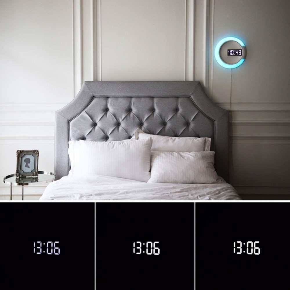 LED mirror hollow wall clock