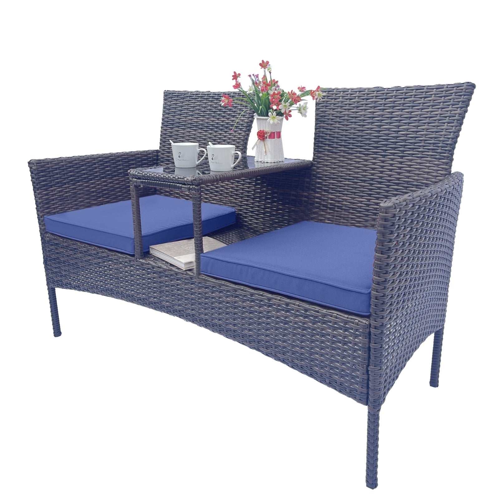 Wicker Patio Conversation Furniture Set