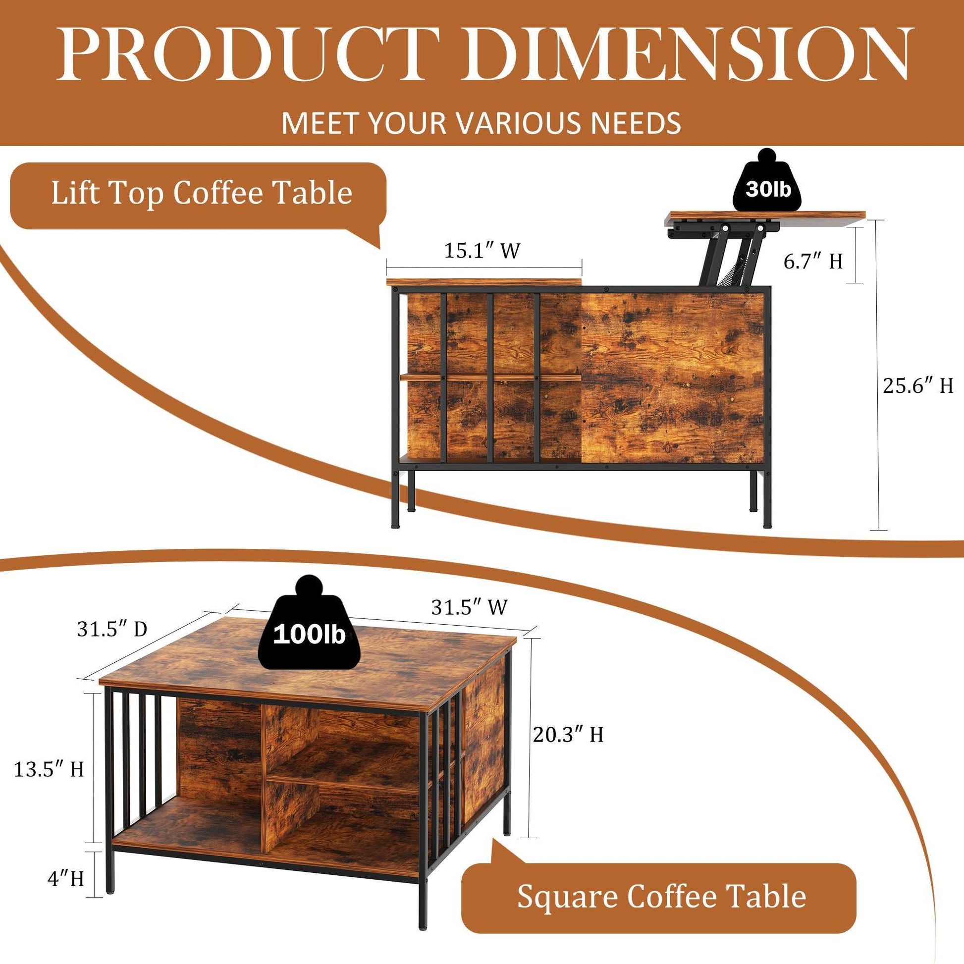 Farmhouse Lift Top Coffee Table