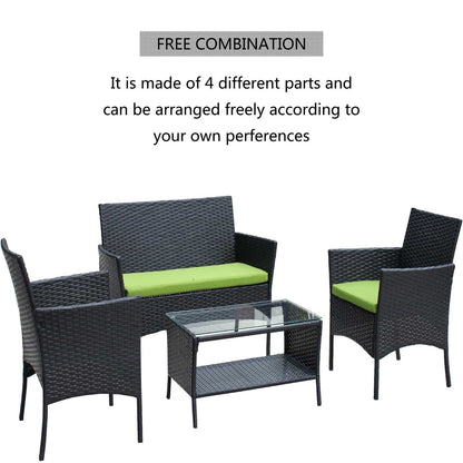 4 PC Rattan Patio Furniture