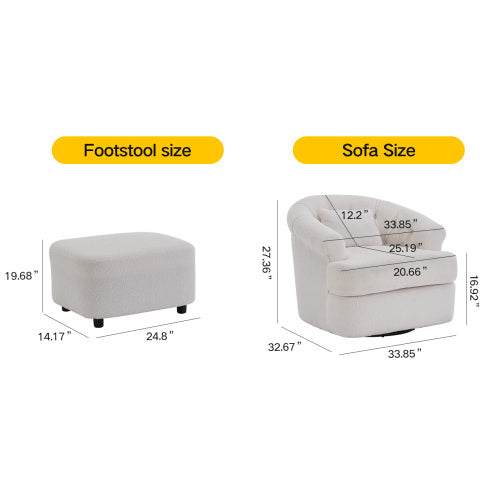 Swivel Chair with Ottoman