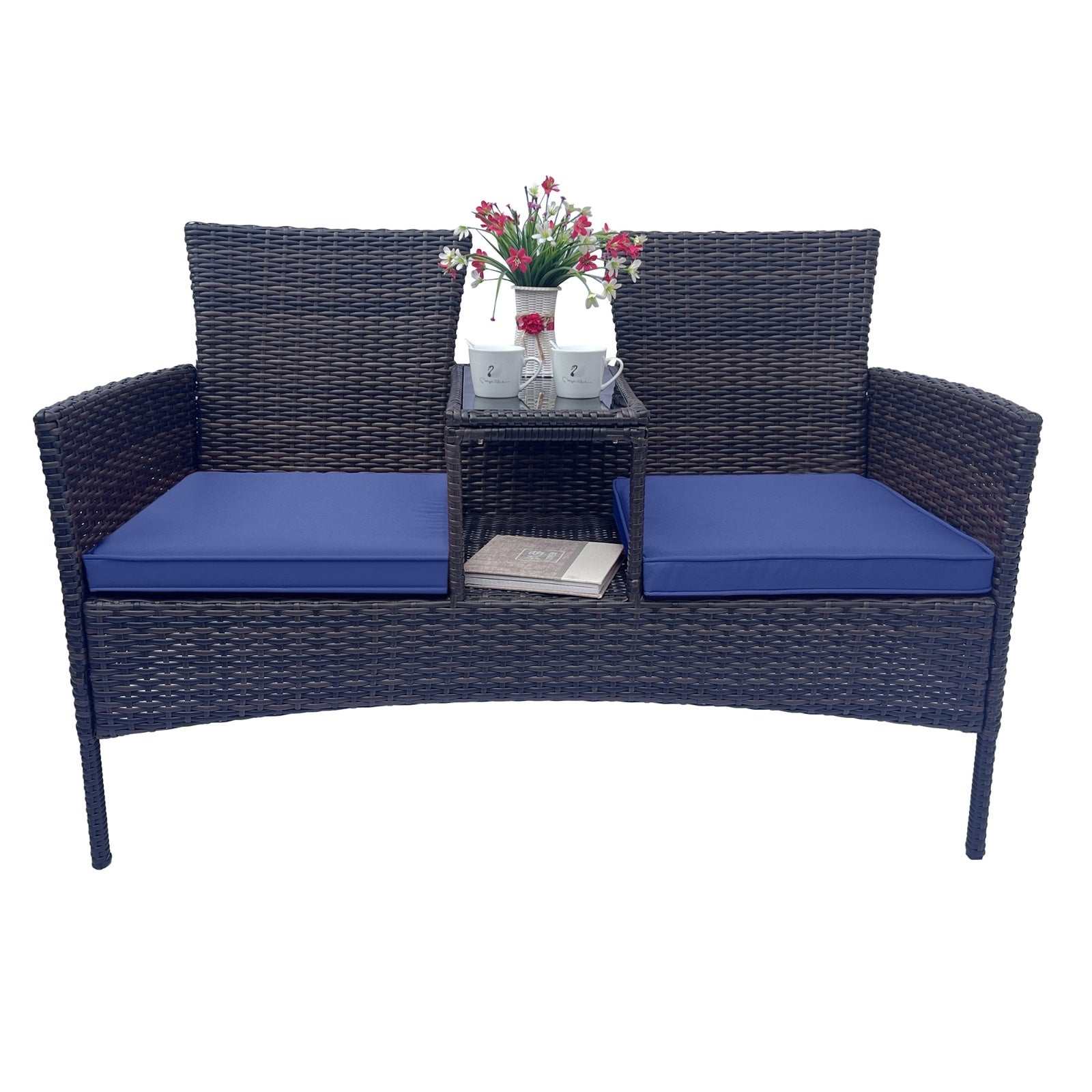 Wicker Patio Conversation Furniture Set